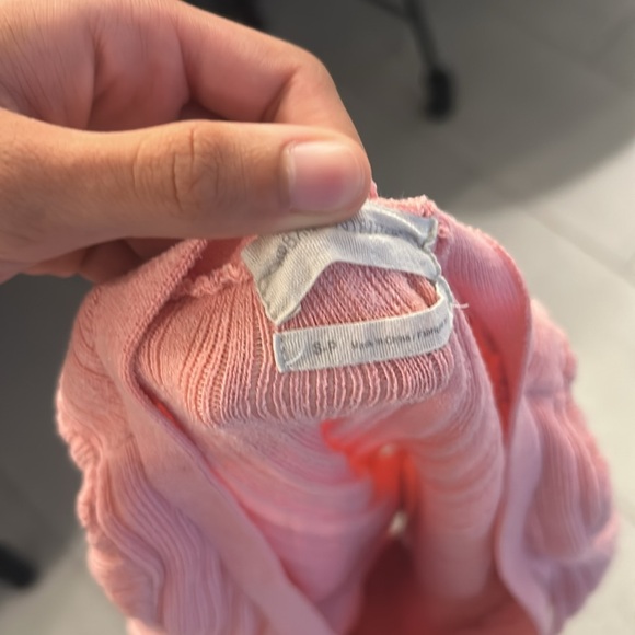 Pink Ribbed Button-Up Cardigan - Picture 3 of 3